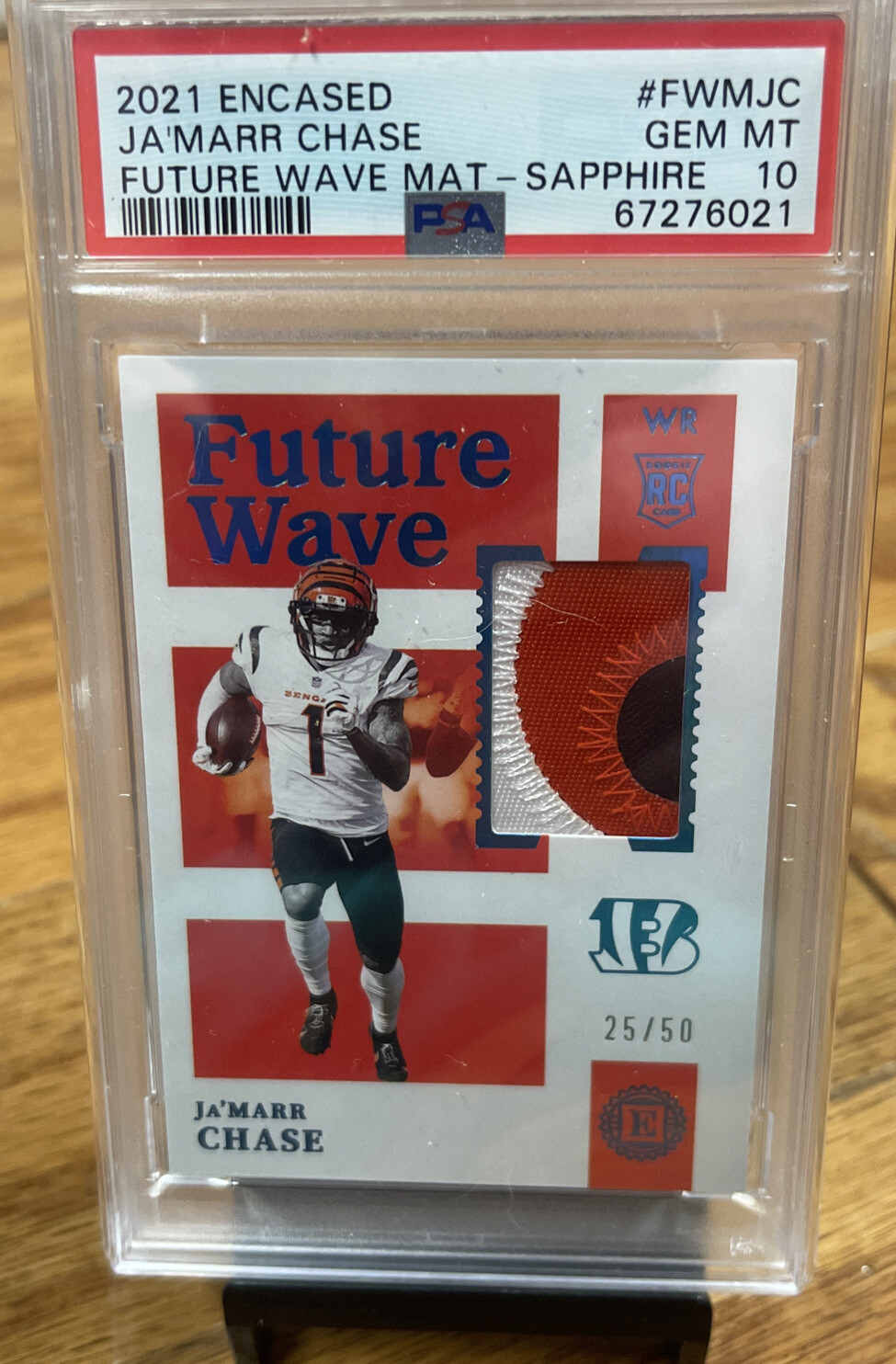 JaMarr Chase Panini Encased Future Wave Materials #FWMJC Sapphire