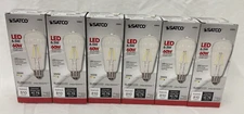 LOT OF 6! Satco 6.5W =60W ST19 LED Nostalgic Bulbs Medium 3000K Warm 120V - NEW!