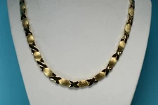 Beautiful Vintage Gold Tone Sterling Silver XOXO Necklace 17.5 inches FAS --2447