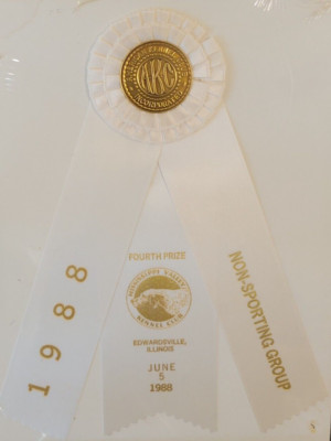 AKC Ribbon Non Sporting Group Mississippi Valley Club Edwardsville ILL VTG 1988