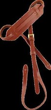 Ortega Guitars OSM-BR Leather Mandolin Strap w/ Soft Shoulder Pad, Brown
