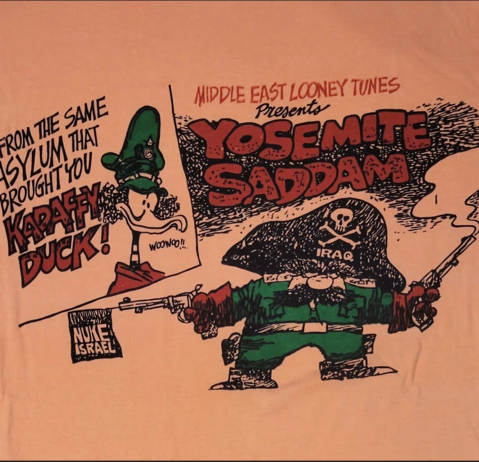 Camiseta De Colección Años 90 Yosemite Saddam Looney Tunes Parodia Guerra del Golfo Tormenta del Desierto XL Foto 2 de 4