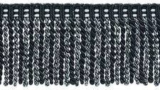 Black Silver Grey 3" Bullion Fringe Trim Golden Age Cinema [By The Yard]