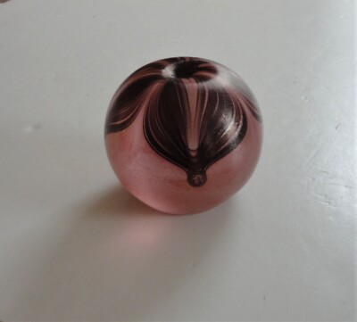 Vtg Art Nouveau Purple Feathered Art Glass Paperweight Nordstrom West Germany