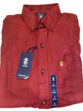 Izod Men's Small Shirt Burgundy Long Sleeve Quick Dry Wicking Stratton Flannel