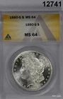 1880 S MORGAN SILVER DOLLAR ANACS CERTIFIED MS64 LOOKS GEM! FLASHY! #12741