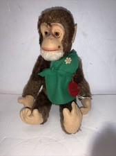Schuco Tricky Yes/No Mohair Chimpanzee Monkey w/ original ID Tag  Apron 10"