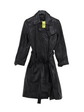 Kenneth Cole Women's Coat Xs Black Leather With Nylon, Other, Polyester Overcoat