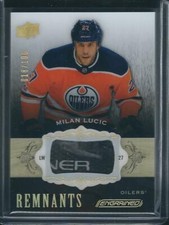 2018-19 UD Engrained MILAN LUCIC Remnants Game Used Stick 18/100 R-ML OILERS