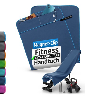 NirvanaShape   Fitness Handtuch | aus Mikrofaser mit Magnet-Clip | mit Tasche