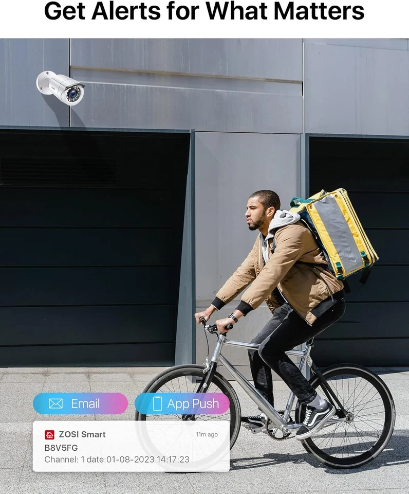 ZOSI 1080p CCTV Kit Cámaras de Vigilancia Exterior 8CH DVR 4 Cámara sin HDD - Imagen 3 de 4