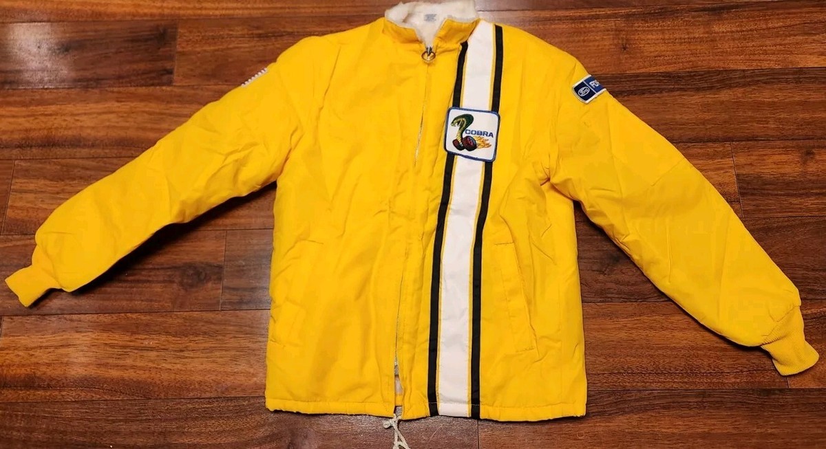 Ford Cobra Sherpa Lined Jacket Men's S Small Full Zip Yellow
