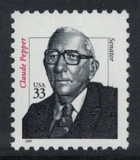 Scott 3426- Claude Pepper, Senator- MNH 33c 2000- unused mint stamp