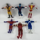 Lot Of 6 1990’s Vintage Marvel Uncanny X-Men Bend-ems Bendable Figures Just Toys