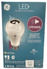GE 60w Speaker LED Light Bulb, with Bluetooth remote A21, 9 Watt  soft white NEW