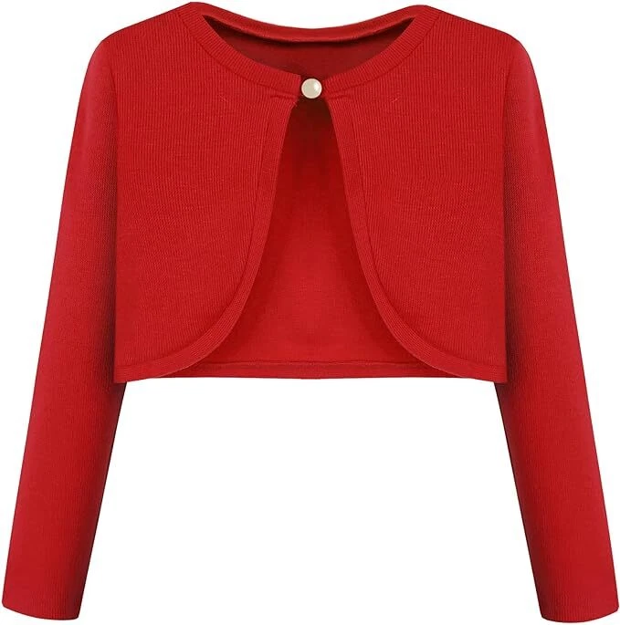 Girls red bolero cardigan cheap