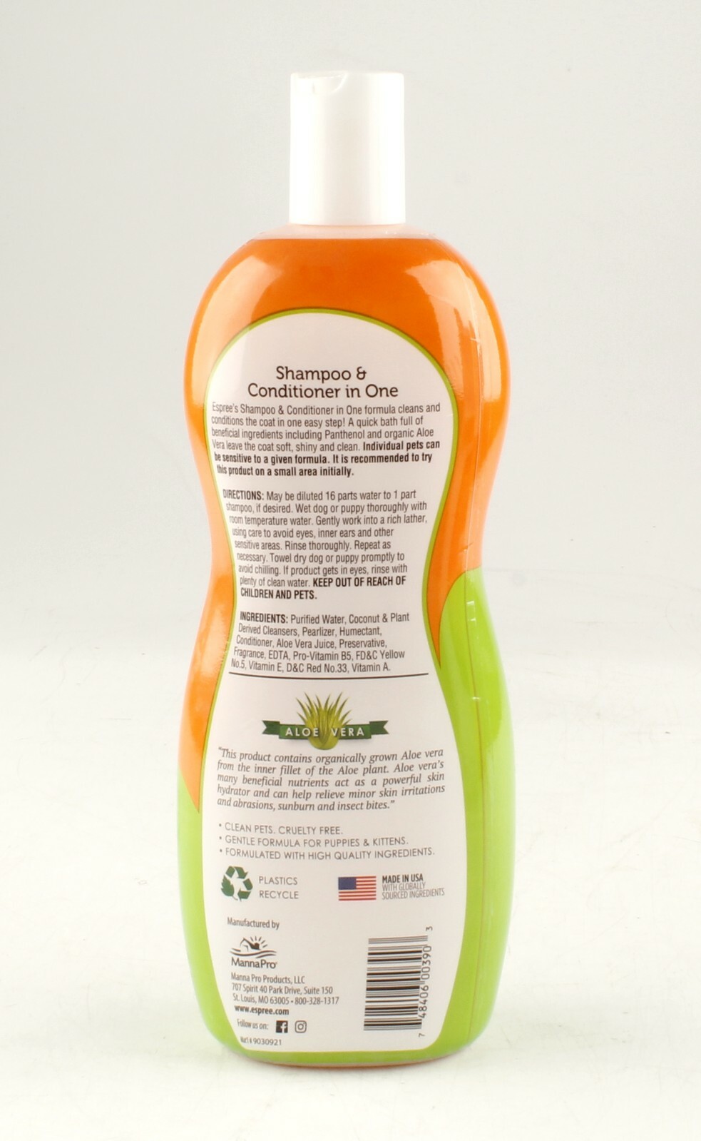 *Espree Natural Pet Shampoo & Conditioner In One Dogs & Cats 20oz USA