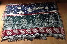 Twas the Night Before Santa Claus Christmas Blanket Throw 48 x 52 Excellent
