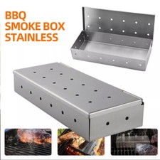BBQ Smoke Box Stainless Steel For Wood Chips Grill Gas Charcoal Smoker Grills AU