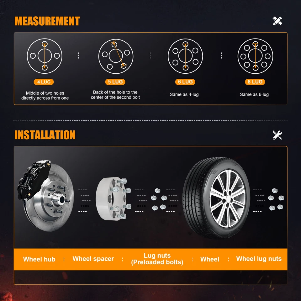 4 piezas espaciadores de rueda 2" 6x5,5 a 6x5,5 12x1,25 para Nissan Xterra Titan Frontier Foto 3 de 4