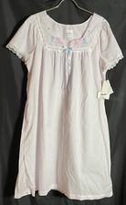 Vintage new with Tags Carole nightgown pink embroidered lace edges on arms sz M