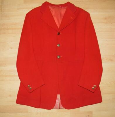 Herren 40'' roter schwerer Wollgehrock Jagdmantel von Kilgour, French & Stanbury
