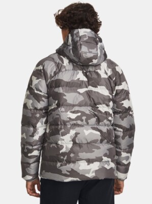 Under Armour Men's Down Printed Puffer Hooded Jacket Camo Pewter