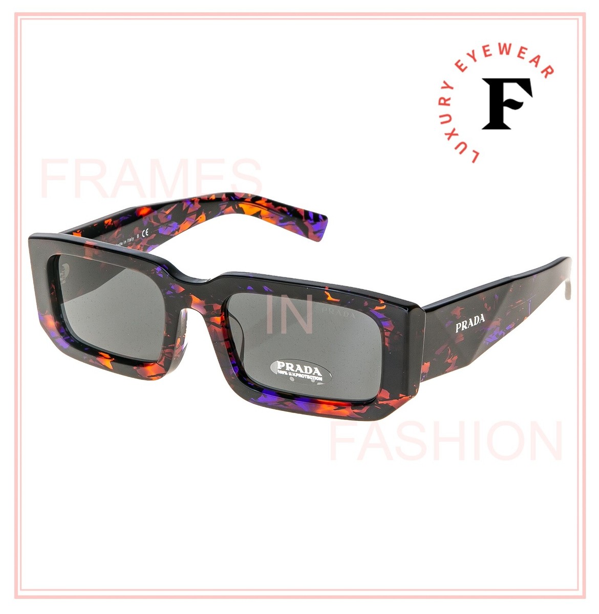 PRADA SYMBOLE Purple Red Floral Black Triangle PR06YFS 06Y