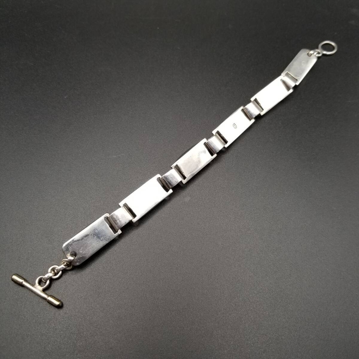 Orange Red Stone Inlay Rectangular Plate Link 925… - image 7