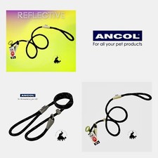 Ancol Viva Reflective Slip Rope Lead Black 30kg 120cm x 1.0cm