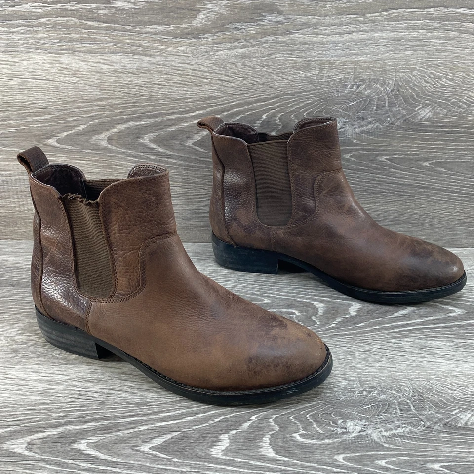 Botas Chelsea Shellys London de cuero marrón para mujer Botines Zapatos EE. UU. 8 UE 38 UK 6 Foto 2 de 4