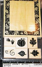 STAMPIN UP ALL ABOUT AUTUMN 7 RUBBER STAMPS LEAVES FRAME