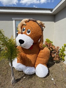 HOLIDAY LIVING GEMMY AIRBLOWN INFLATABLE 8.5ft Dog In Reindeer Costume Fuzzy