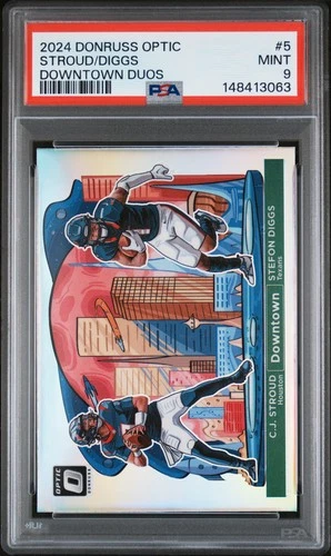 2024 PANINI DONRUSS OPTIC DOWNTOWN DUOS #5 CJ STROUD/STEFON DIGGS PSA 9