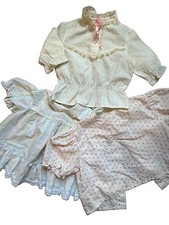 Vintage 80s 2t Girls Blouses Lot of 3 18-24m Multicolor Lace