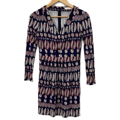 TORY BURCH Dark Navy White Multi Women's Dress