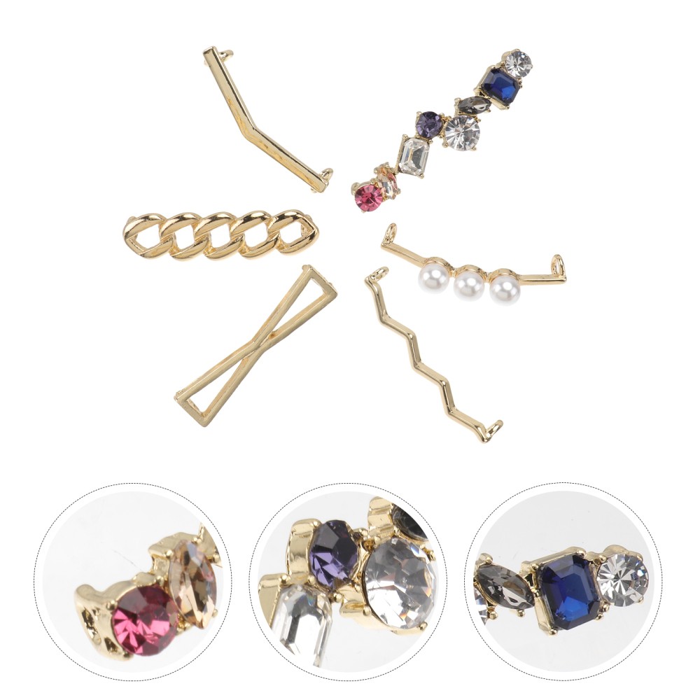 APL 6 Paia Fibbia per Lacci in Metallo Strass Uomo e Donna Amanti Antisciolti