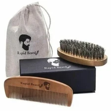 Rapid Beard Mens Grooming, Styling & Shaping Beard Brush and Beard Comb Set ~NEW