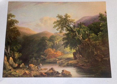 Vintage 16x21 Inch Thomas Walmsley Art Print  Enchanted Valley  (GP-2768)
