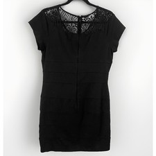 DSTUDIO Bandage Dress Womens 6 Black Wiggle Glam Drama Dark Fairycore Chic Knee