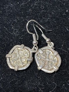 Small Atocha Shipwreck Reproduction Coins Pirate Earrings