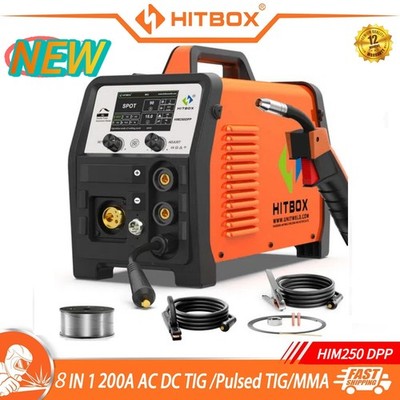 110/220V PRO MIG Welder 200A MIG TIG MMA/Stick Welder Double pulse Weld Aluminum