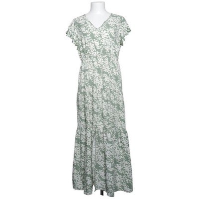 Shein, Maxikleid, Größe: 40/42, Grün/Weiß, Polyester, Blumen, Damen #Ebi