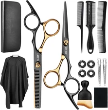 Professional 15-Piece Stainless Steel Hair Cutting Scissors Set for All Ages