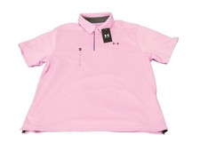 Men's Under Armour Loose Fit Tech Polo, Pink, 2XL, New with Tags