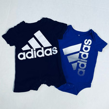 Adidas Bodysuits 1Blue, 1Black Sz 6m  EUC