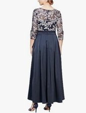 Alex Evenings Women's Sz 8 Satin Ballgown Dress with Pockets New. 209