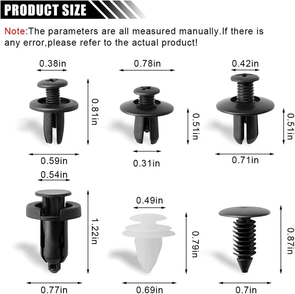 100Pcs Fastener Bumper Clips Trim Panel Fender Push Pin Rivets For Toyota Lexus - Image 2 of 4