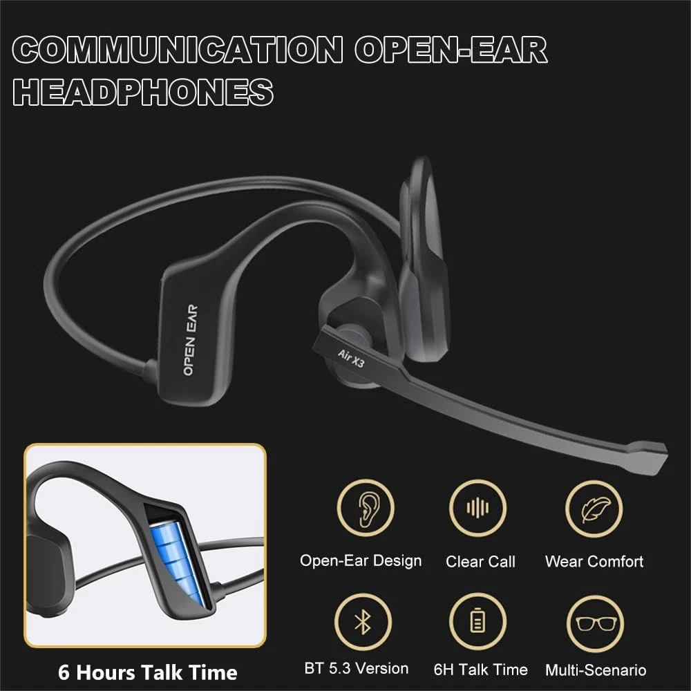 Open Ear Bluetooth Headphones, Air Conduction Wireless Bluetooth V5.3 Headset... - Picture 4 of 7