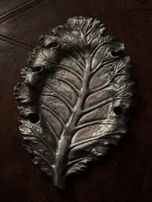 VTG Rare Arthur Court Leaf Dish Trinket Tray Cast Aluminum 1986